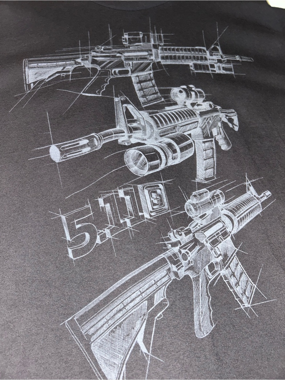 5.11 Tactical Black Short-Sleeve Tee with Technical Rifle Graphic